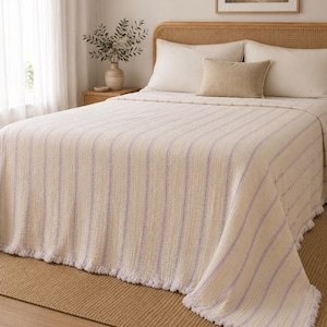 8 Layer Cotton Muslin Blanket, Reversible Gauze Bedspread, Lightweight, 260*260 cm, Dual Color  Gauze Throw Blanket, Pure Cotton