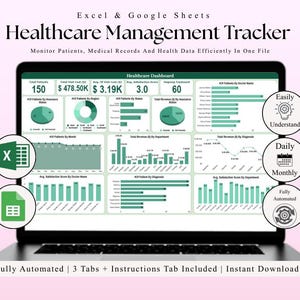 Painel de Controle de Pacientes na Área da Saúde | Painel Inteligente - Planilhas Excel e Google (Download Digital)