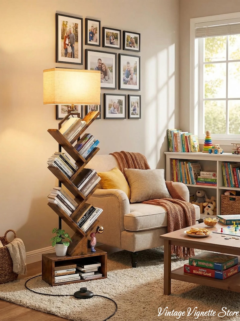 6 Tier Tree Bookshelf with LED Light - Thumbnail 2