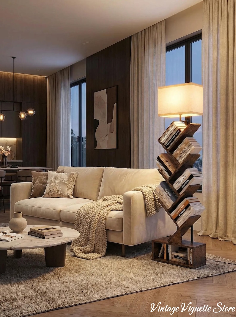 6 Tier Tree Bookshelf with LED Light - Thumbnail 3