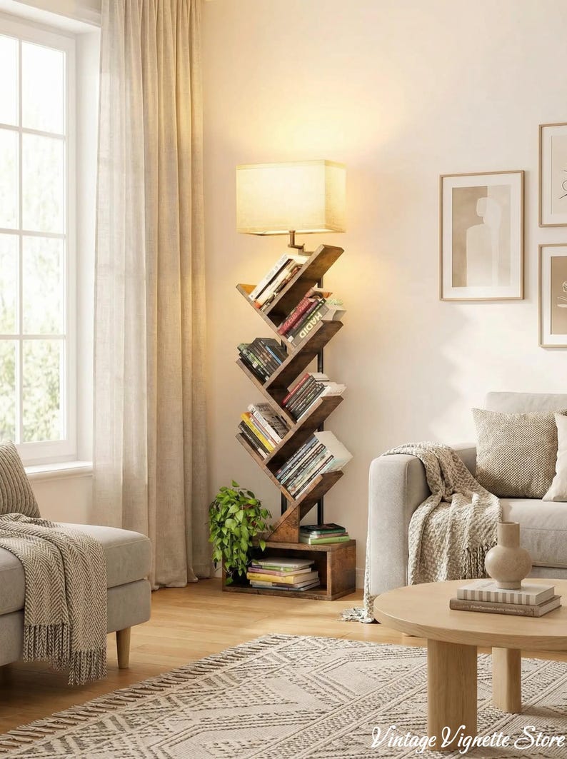 6 Tier Tree Bookshelf with LED Light - Thumbnail 4