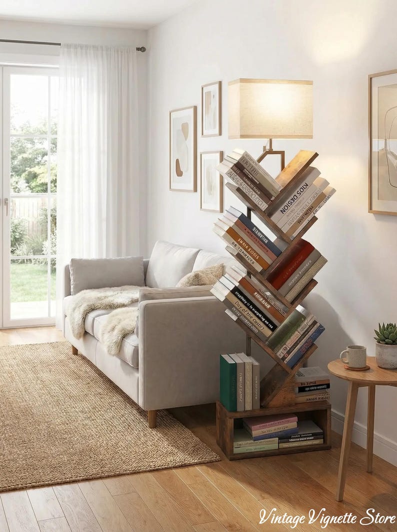 6 Tier Tree Bookshelf with LED Light - Thumbnail 5