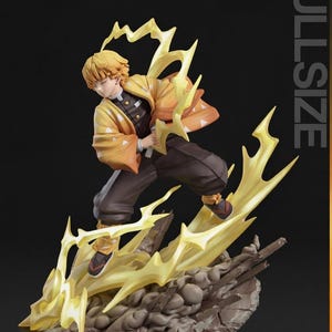 May include: A full-size figurine of a character with yellow hair and a yellow and orange patterned jacket. The figure is posed dynamically with yellow lightning effects. The word "TURNTABLE" is in the top left corner.