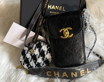 Chanel GWP phone case & houndstooth coin pouch