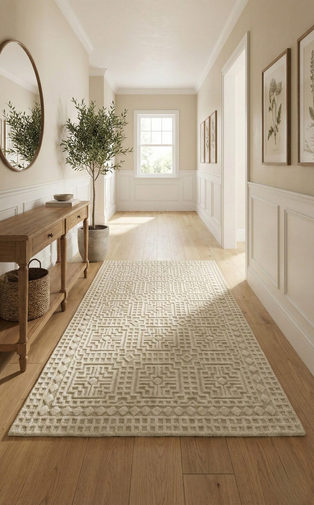 Buy Hand Knotted New Zealand Wool Rug – Modern Geometric Design Online ...