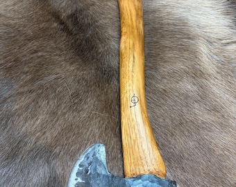 Hand Forged Bearded Bushcraft Axe
