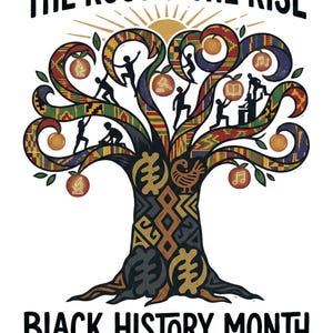 The Root & Rise Tree Art, Black History Month PNG, Afrocentric Heritage Design (Digital Download)