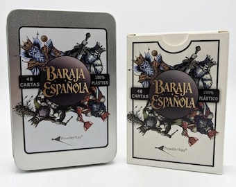 Baraja Española de Diseño Original DarkFantasy 100% plástico Waterproof para Piscina y Playa, 48 Cartas.