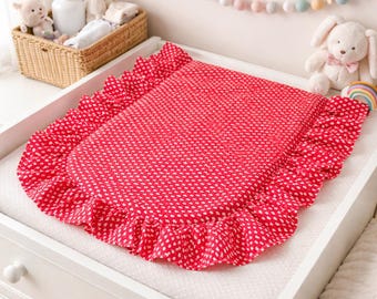 Edredón de bebé hecho a mano / Manta para asiento de coche de bebé / Funda infantil con estampado de corazones rojos / Manta para cochecito de recién nacido / Regalo de San Valentín para bebé /