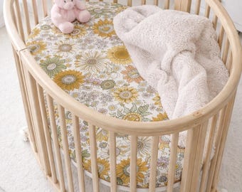 Sheets for Stokke Sleepi Mini | Organic Cotton Handmade Baby Crib Sheet | Newborn Bedding