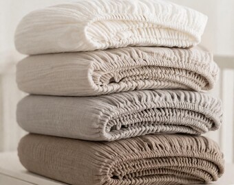 Organic Muslin Fitted Bassinet Sheet: Chicco, Maxi Cosi, Stokke Mini, Stokke