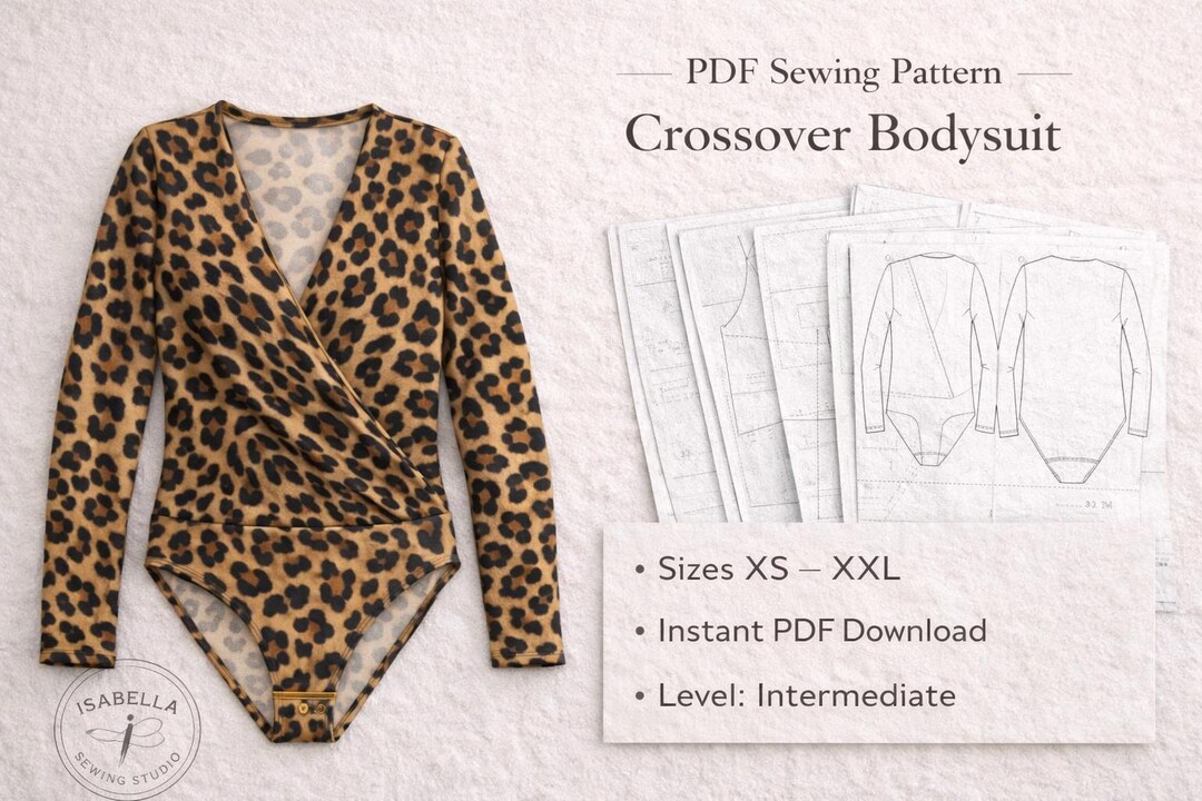 Body Rise Sewing Pattern Crossover Bodysuit Sewing | Women's Bodysuit (PDF Pattern, XS-XXL) - Etsy