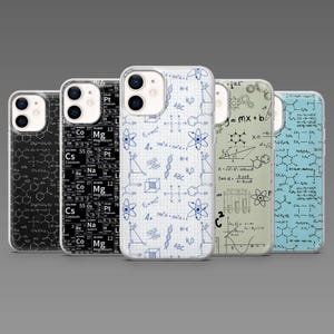 Vetenskapligt mobilskal med kemi, fysik och mönster för iPhone 17Pro, 16, 15, 14, 15, 12 Samsung S25, S24, S23Fe, S22, A16, A26, A56, Pixel 10, 9Pro