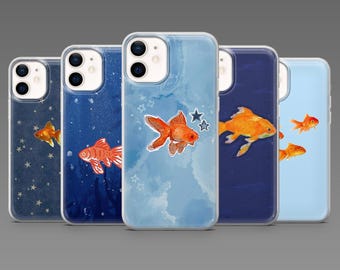 Goldfish Phone Case Koi Fish Japanese Cover for iPhone 17Pro, 16, 15, 14, 13, 12, Samsung S26, S25, S24, S23Fe, A16, A56, Pixel 10, 9Pro