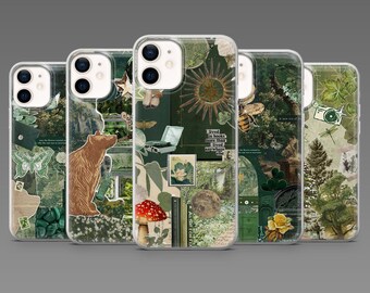 Wildlife Green Phone Case Forest Cottagecore for iPhone 17Pro 16, 15, 14, 15, 12 Samsung S25, S24, S23Fe, S22, A16, A26, A56, Pixel 10, 9Pro