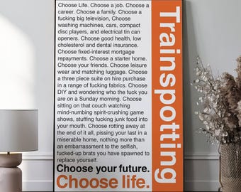 Trainspotting Film Poster, Wandkunst, Wohnkultur, Film Sammlerstücke, Einzigartige Geburtstagsgeschenke