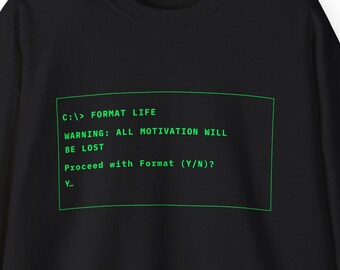 Retro Programmer Sweatshirt | Funny Coding Command Line Humor Crewneck