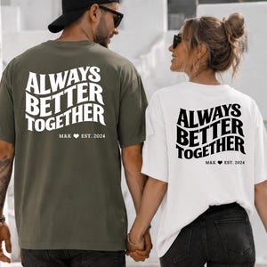 Geschenk für Paare, Personalisiertes T-Shirt Set mit Initialen und Datum, Partnerlook, partner hoodie, partner sweatshirt, partner tshirt