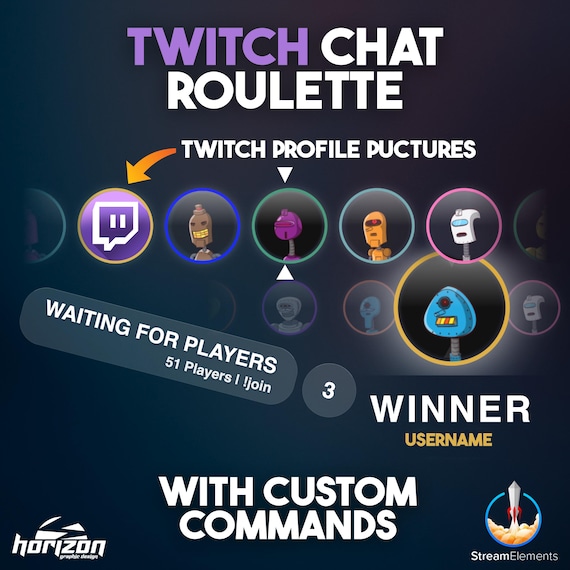 Twitch Roulette Widget for StreamElements | Customizable Chat Game | Interactive Spinning Wheel Overlay | Follower Engagement Tool | OBS