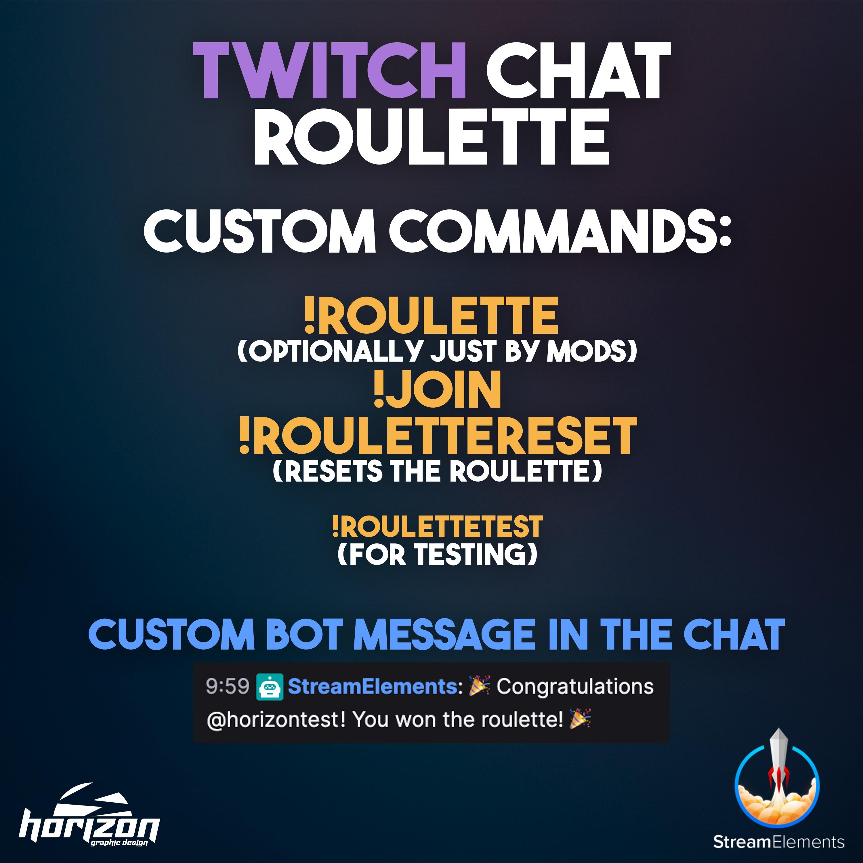 Twitch Roulette Widget for Streamelements | Customizable Chat Game ...