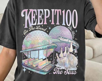 Vintage Disney Epcot Graphic Shirt, Keep It 100 Eras Tour Shirt, The Land and The Seas T-Shirt, Magic Kingdom Theme Park Tee