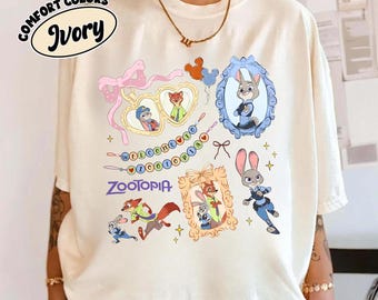 Coquette Bow Watercolor Zootropolis Png, Judy Hopps Png, Nick Wilde Png, Retro Zootropolis Disney Png, Viaggio in famiglia WDW 2026 Png