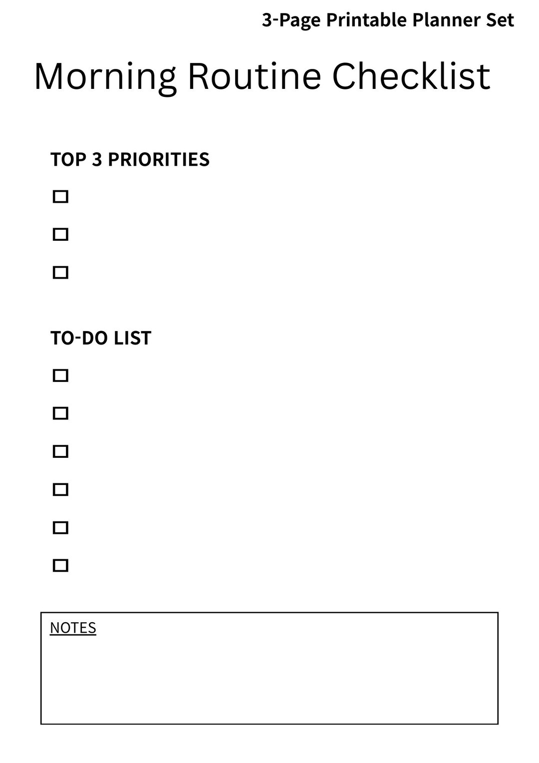 Morning Routine Checklist Fill In Morning Routine Checklist Printable - Etsy