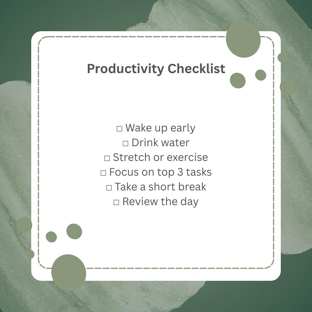 Productivity Checklist Printable | Daily Focus Planner | Instant ...