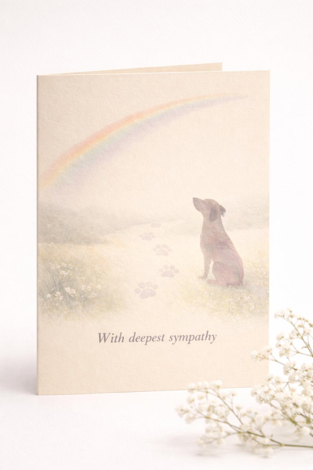 Dog Sympathy Card, Pet Loss Condolence, Rainbow Bridge Memorial ...