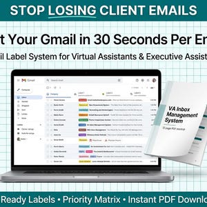 Sistema de etiquetas de correo electrónico: plantilla de Gmail para asistente virtual para la gestión de la bandeja de entrada.