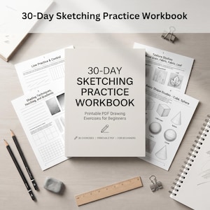 Sketching Practice Workbook | 30-Day Drawing Exercises | Printable PDF