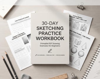Sketching Practice Workbook | 30-Day Drawing Exercises | Printable PDF