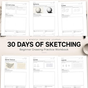 Sketching Practice Workbook | 30-Day Drawing Exercises | Printable PDF
