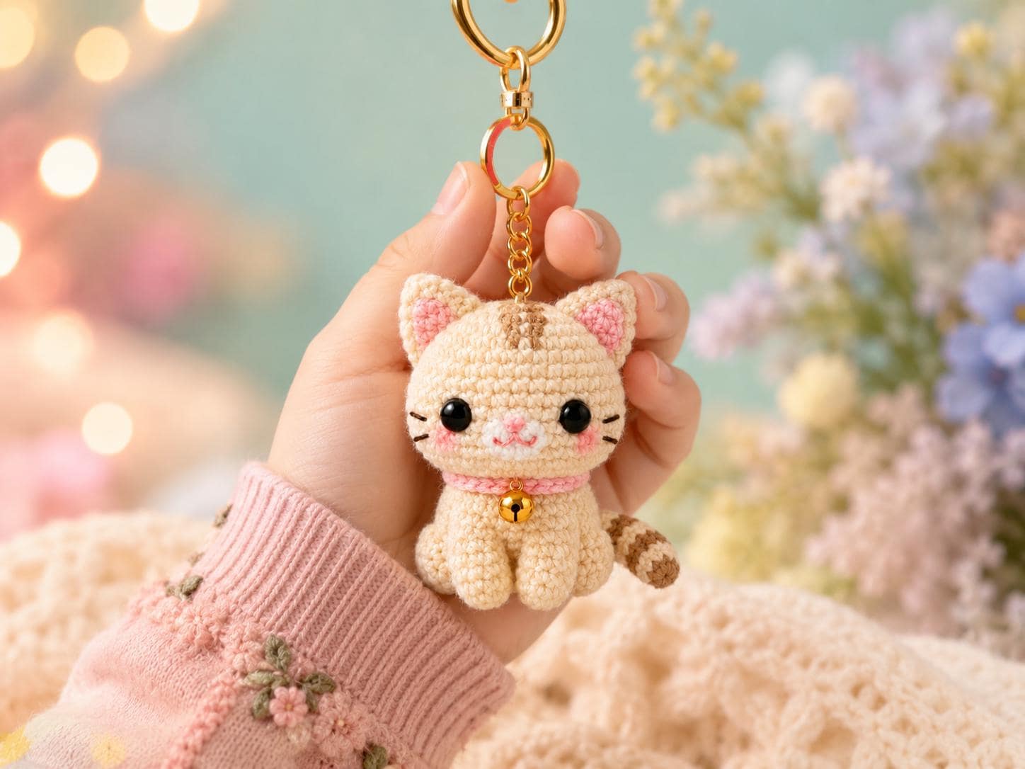 かぎ針編みの猫のキーホルダー - Etsy 日本