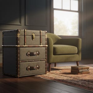 storage chest open showing interior space hinged lid detail
