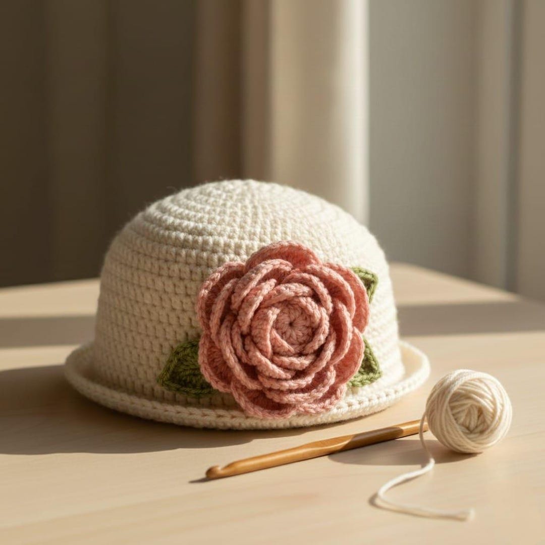Flower Hat Crochet Pattern | 3D Floral Beanie | Beginner Friendly PDF ...