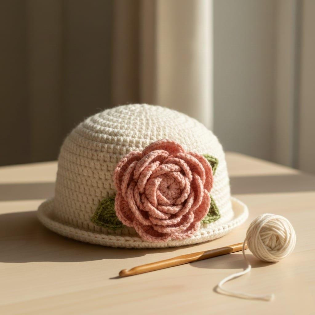 Flower Hat Crochet Pattern | 3D Floral Beanie | Beginner Friendly PDF ...