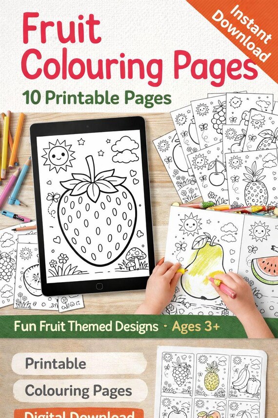 fun fruit colouring book