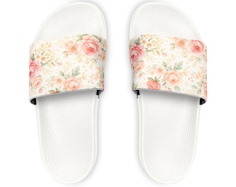 Sandalias planas vintage con estampado floral / Sandalias de hombre con tiras desmontables