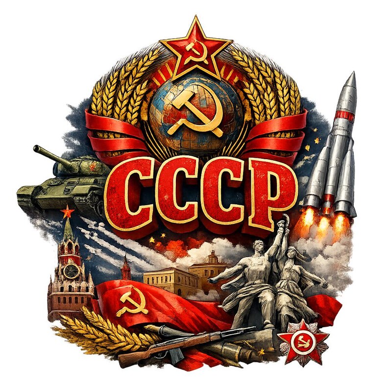 Vintage CCCP Soviet Style PNG – USSR Retro Graphic – Russian Soviet ...