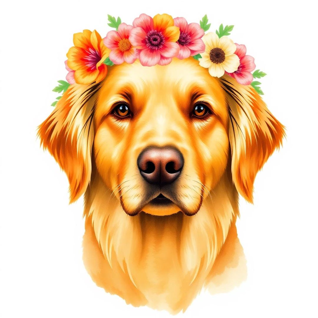 Golden Retriever SVG PNG Bundle | 15 Boho Hand-drawn Cricut Cut Files ...