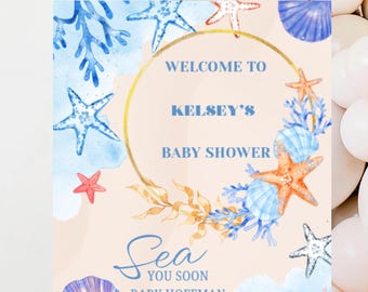 Baby Shower Welcome Sign: Sea You Soon Baby