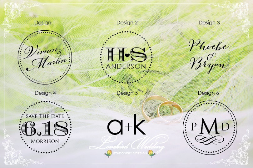 Wedding logo embossing stamp wedding monogram embosser Etsy