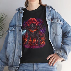 Fiery Demon Wolf T-Shirt | Dark Fantasy Graphic Tee