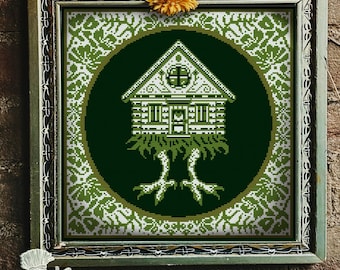 Baba Yaga Folklore Cross Stitch Pattern PDF