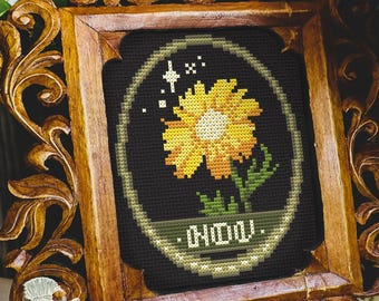 Birth Flower November Chrysanthemum Folklore Cross Stitch Pattern PDF
