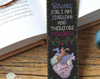 Frankenstein Quote Bookmark Cross Stitch Pattern PDF