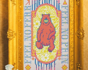 Midsommar Bear Folklore Horror Cross Stitch Pattern PDF