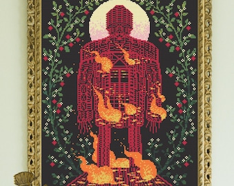 The Wicker Man Folklore Horror Cross Stitch Pattern PDF