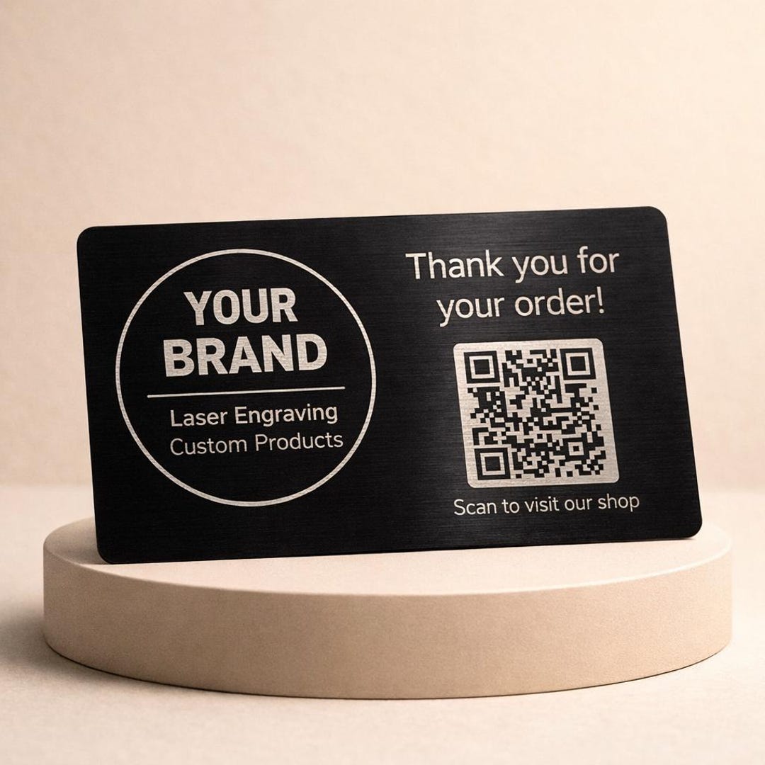 Custom Metal Thank You Card for Small Business • Engraved Aluminum ...